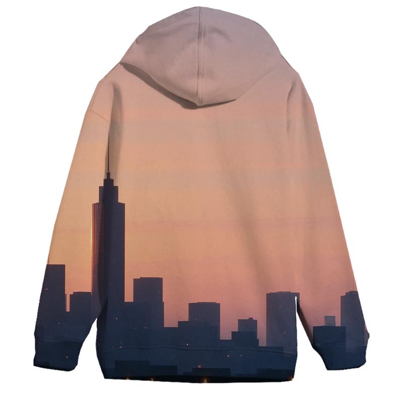 Lantern Skyline Golden Hour graphic hoodies