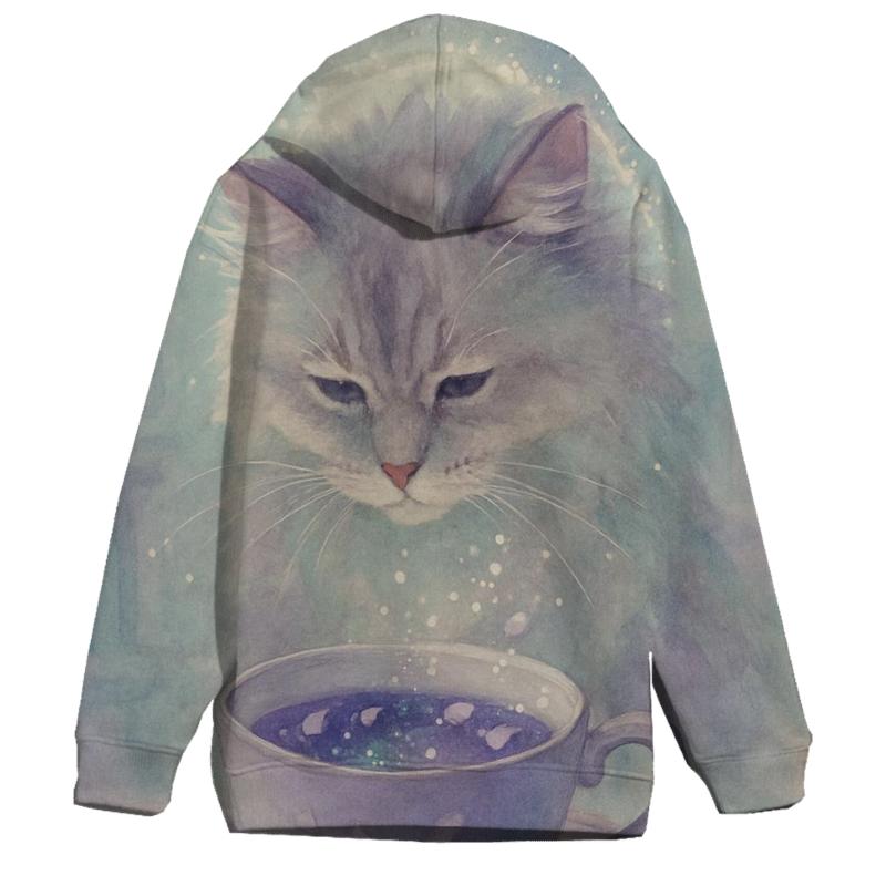 Tea Leaf Oracle Cat graphic hoodies