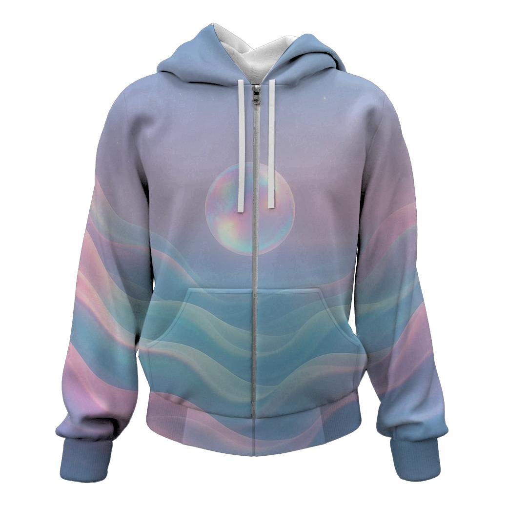 Aurora Ripple embroidered hoodies