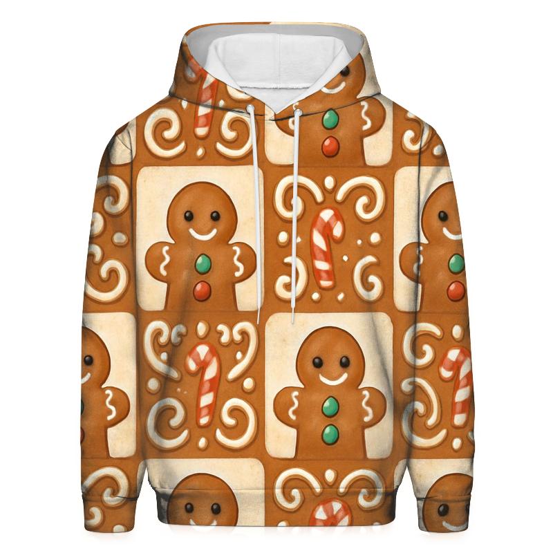Gingerbread Man Tile On Cream Background pullover hoodies