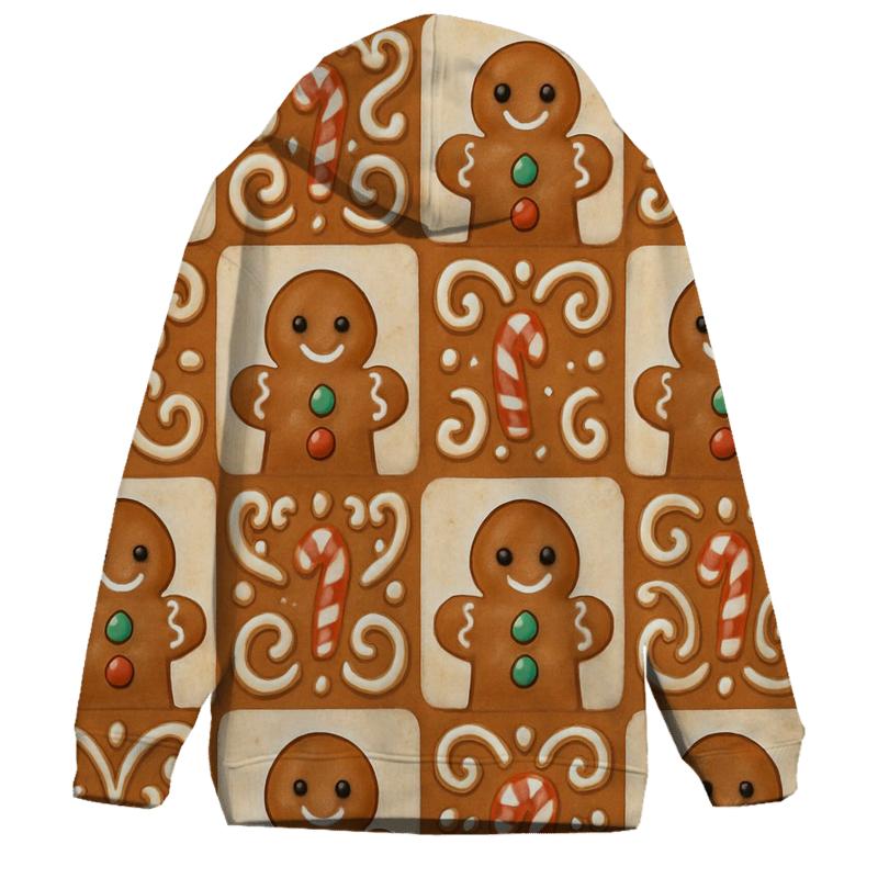 Gingerbread Man Tile On Cream Background pullover hoodies