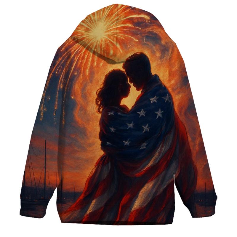 Firework Flag Embrace graphic hoodies