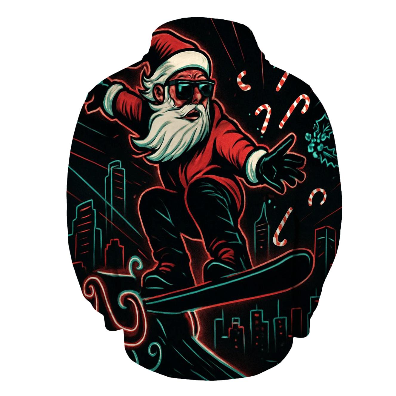 Streetwise Sleigh Rider Santa custom hoodies