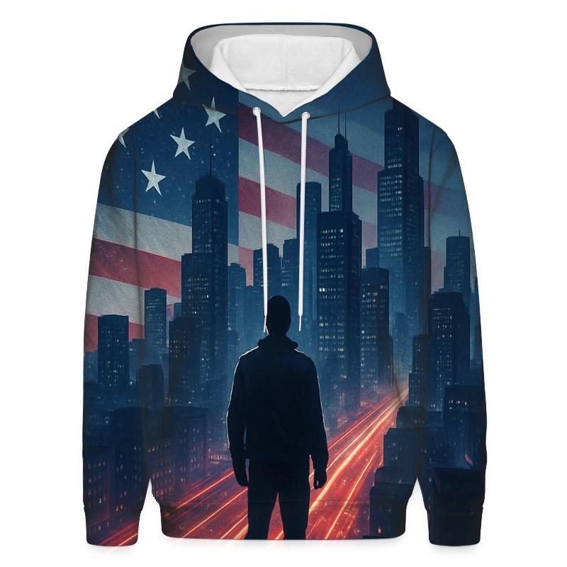 Skyline Stripes Metropolis zip-up hoodies