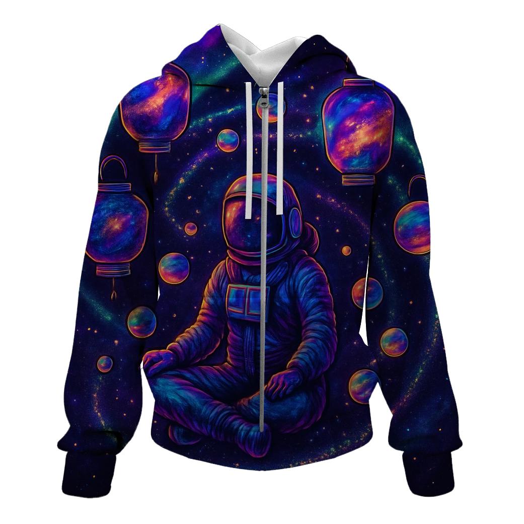 Orbiting Lanterns embroidered hoodies