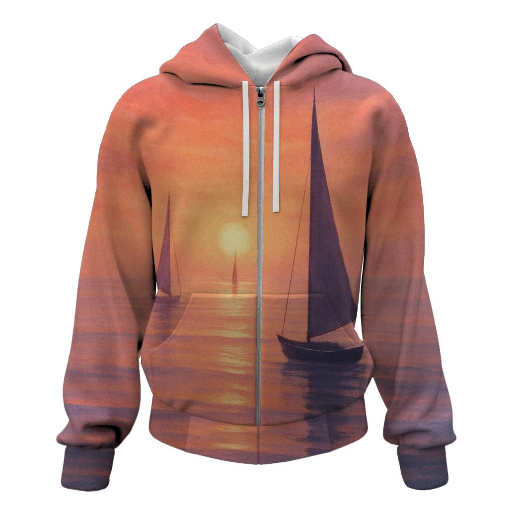 Crimson Harbor Dusk designer hoodies