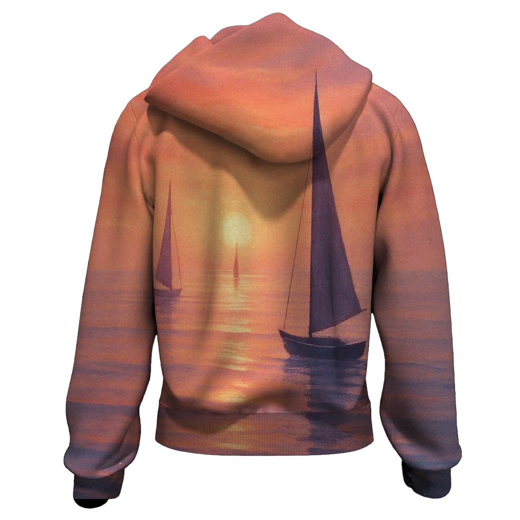 Crimson Harbor Dusk designer hoodies