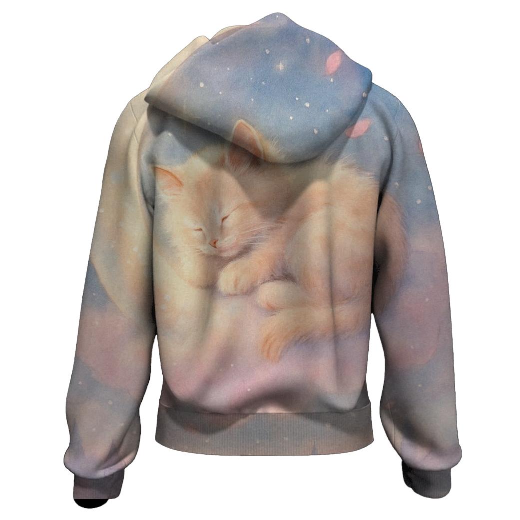 Moonlight Cloud Kitten zip-up hoodies