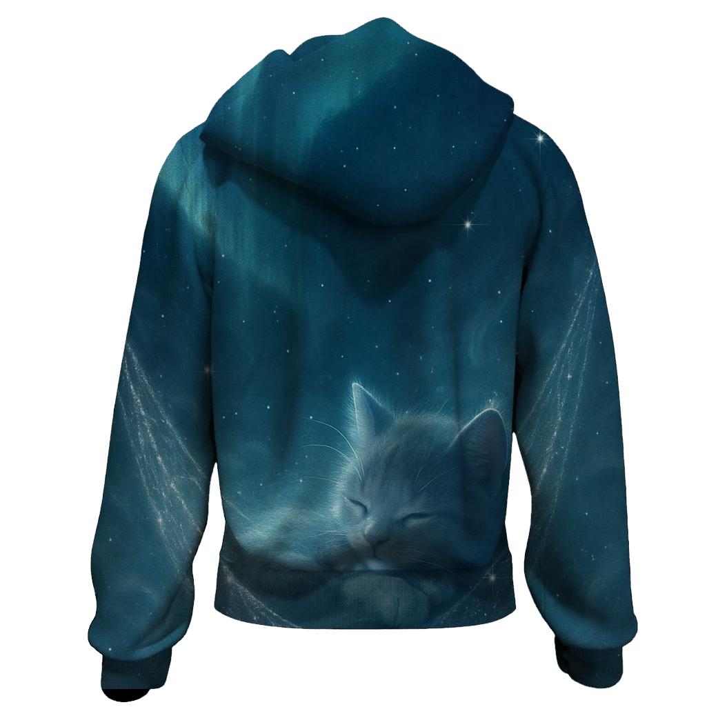 Aurora Nap Feline embroidered hoodies
