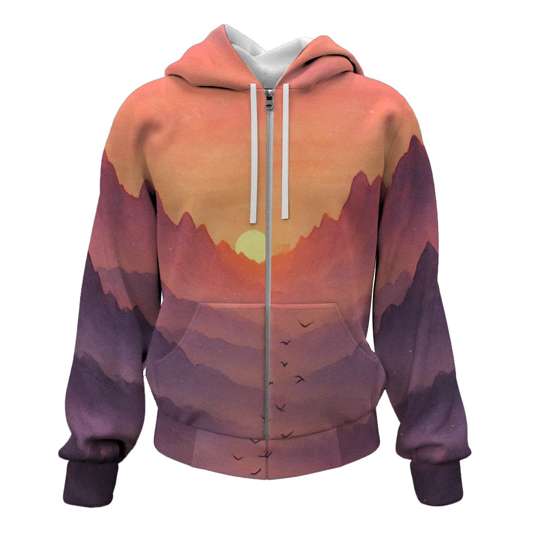 Velvet Cliffside Reverie embroidered hoodies