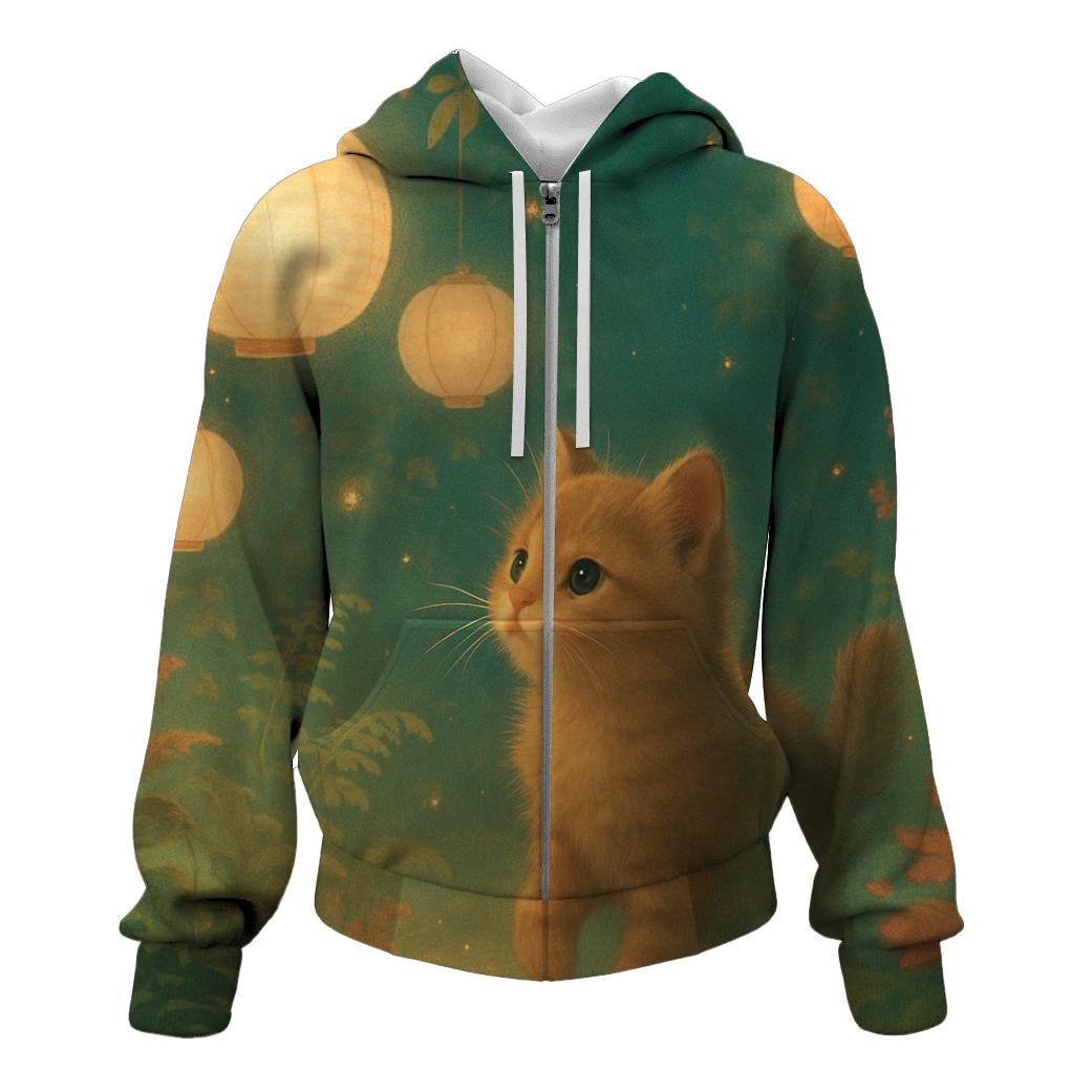Lantern Garden Kitty lightweight hoodies