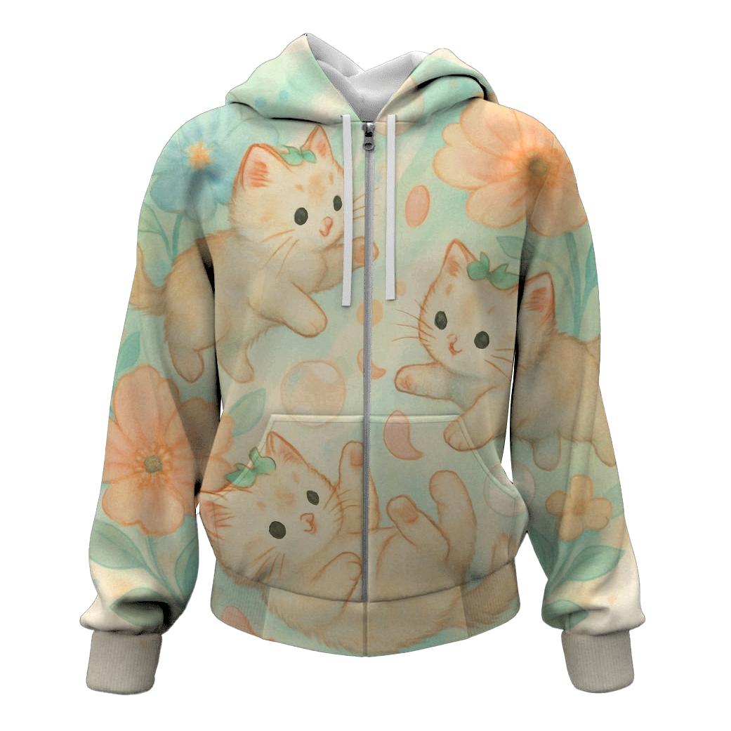 Botanical Dream Kittens hoodie styles