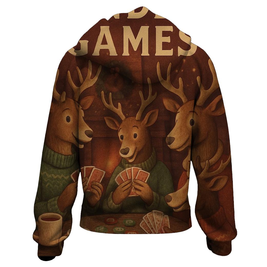 Reindeer Poker Night graphic hoodies