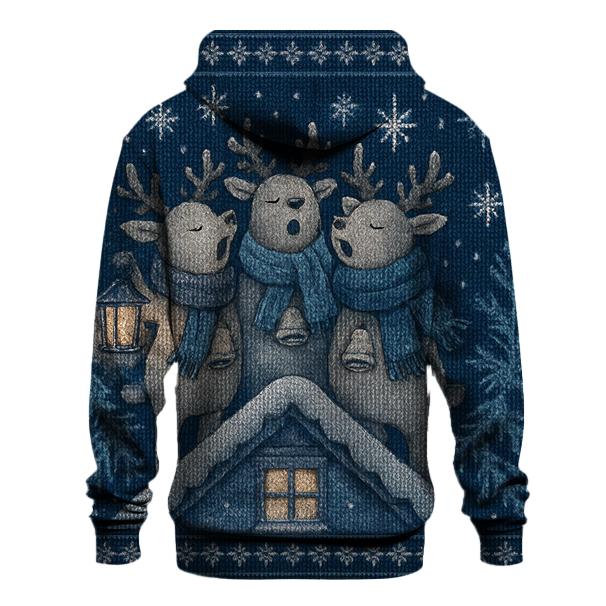 Starlit Reindeer Carolers premium hoodies