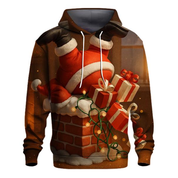Santas Chimney Tumble printed hoodies