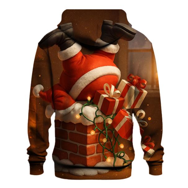 Santas Chimney Tumble printed hoodies