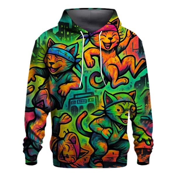 Graffiti Block Party Cats graphic hoodies