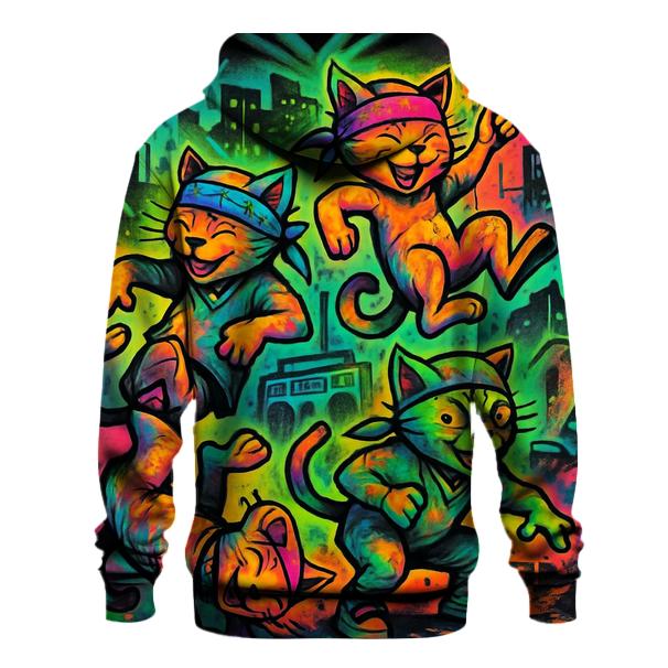 Graffiti Block Party Cats graphic hoodies