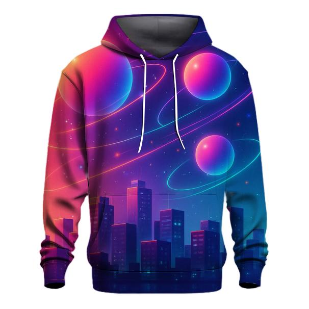 Coral Neon Orbit lightweight hoodies