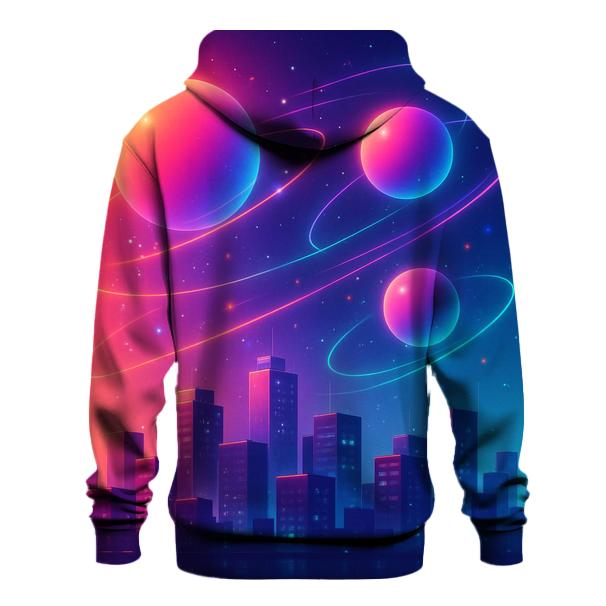 Coral Neon Orbit lightweight hoodies