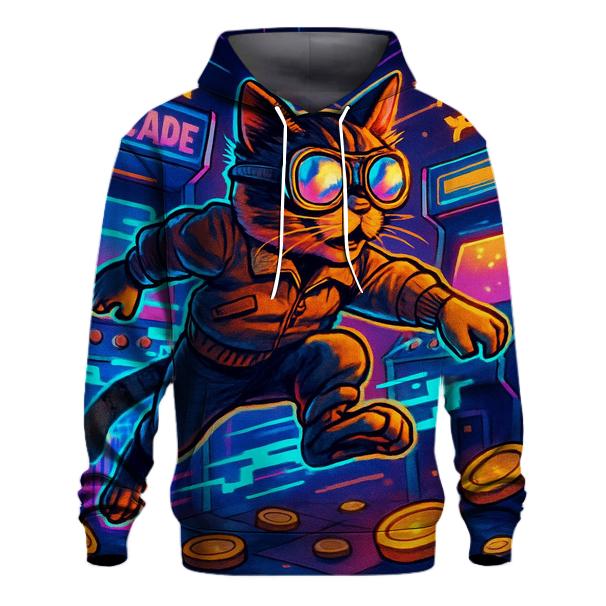 Retro Arcade Alley Cat designer hoodies
