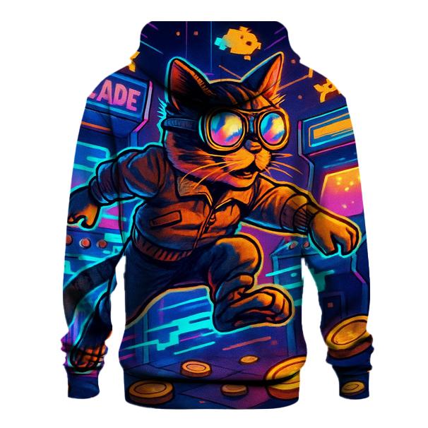 Retro Arcade Alley Cat designer hoodies