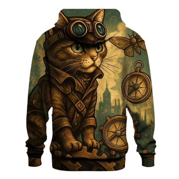 Clockwork Explorer Cat hoodies fashion