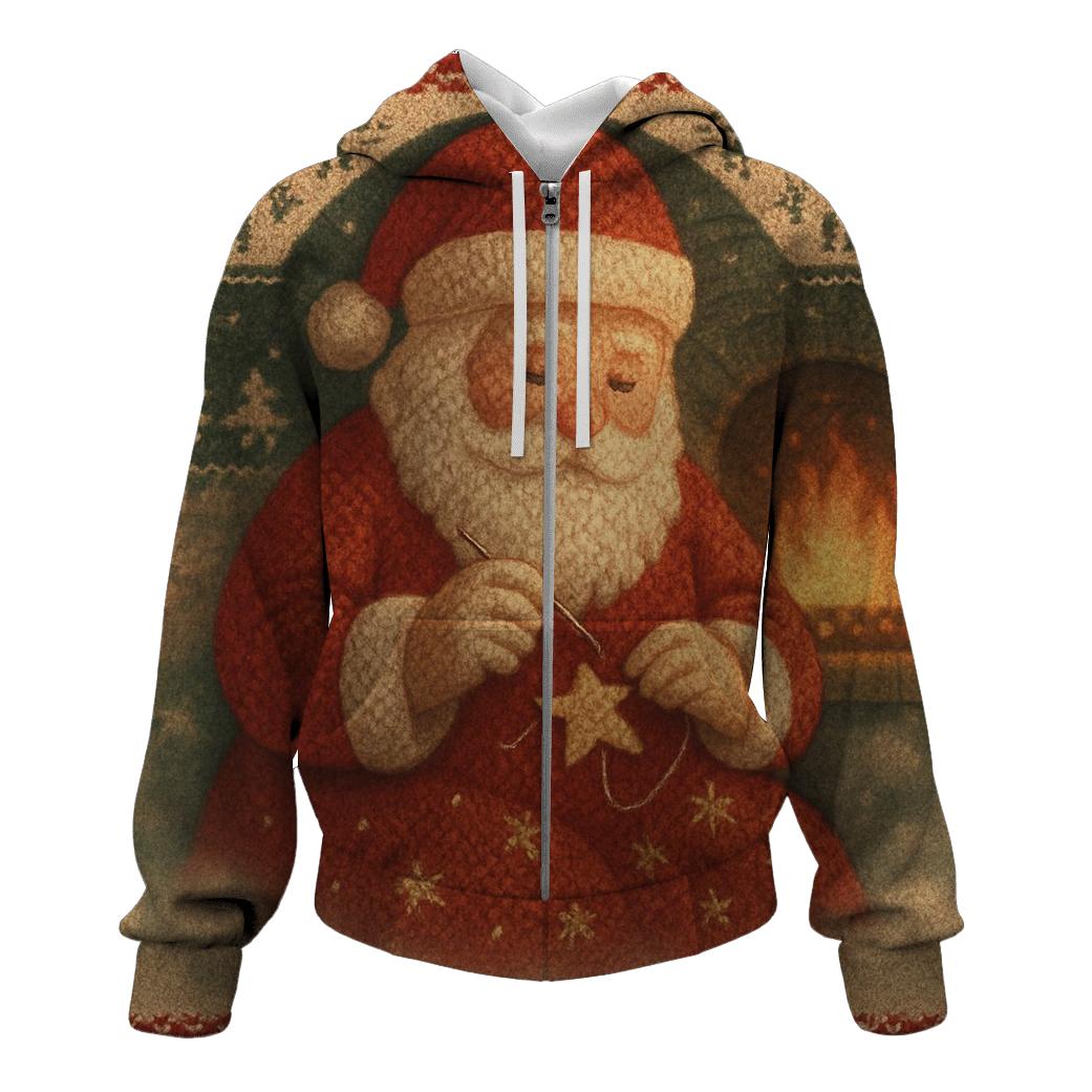 Patchwork Knitted Santa lightweight hoodies