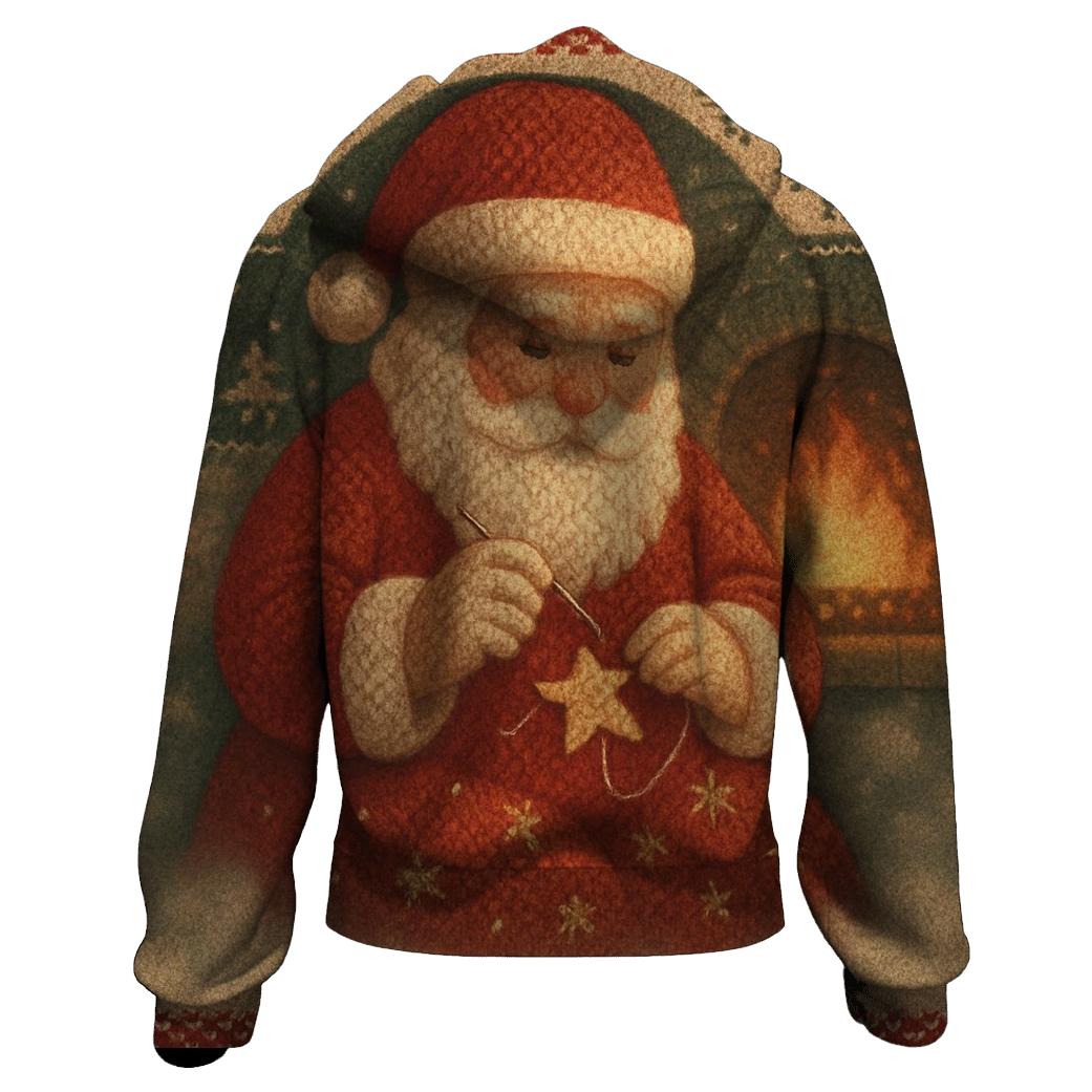 Patchwork Knitted Santa lightweight hoodies