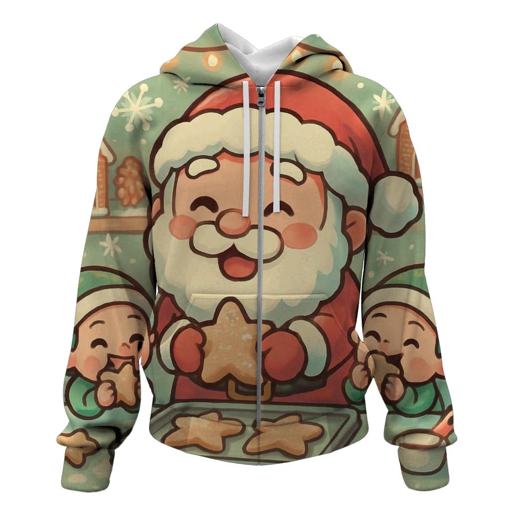 Chibi Cookie Chef Santa embroidered hoodies