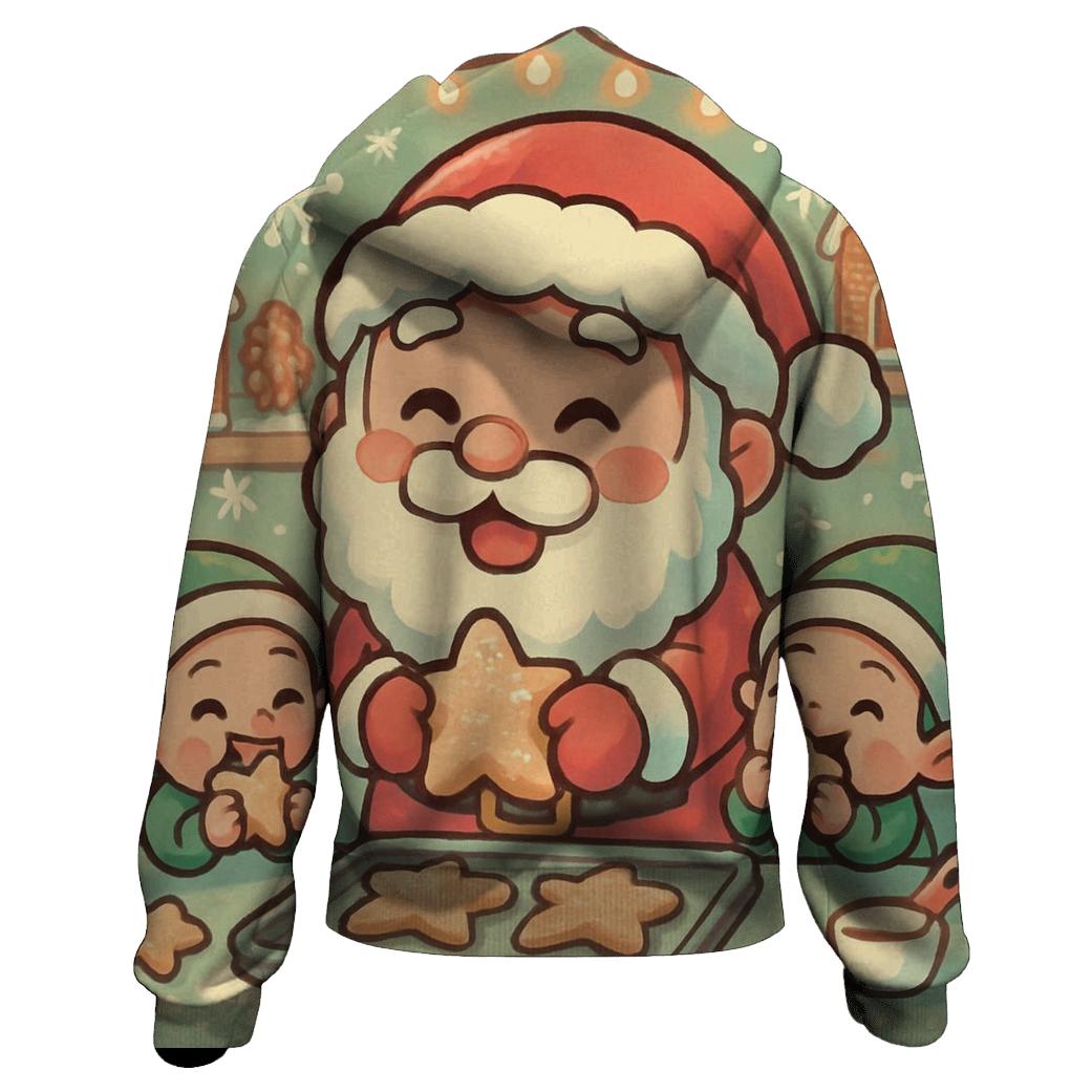 Chibi Cookie Chef Santa embroidered hoodies