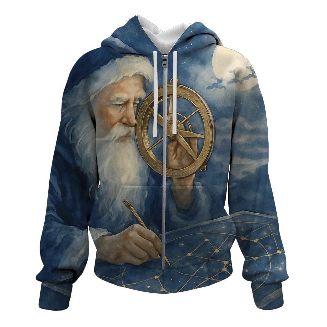 Midnight Sleigh Navigator Santa lightweight hoodies