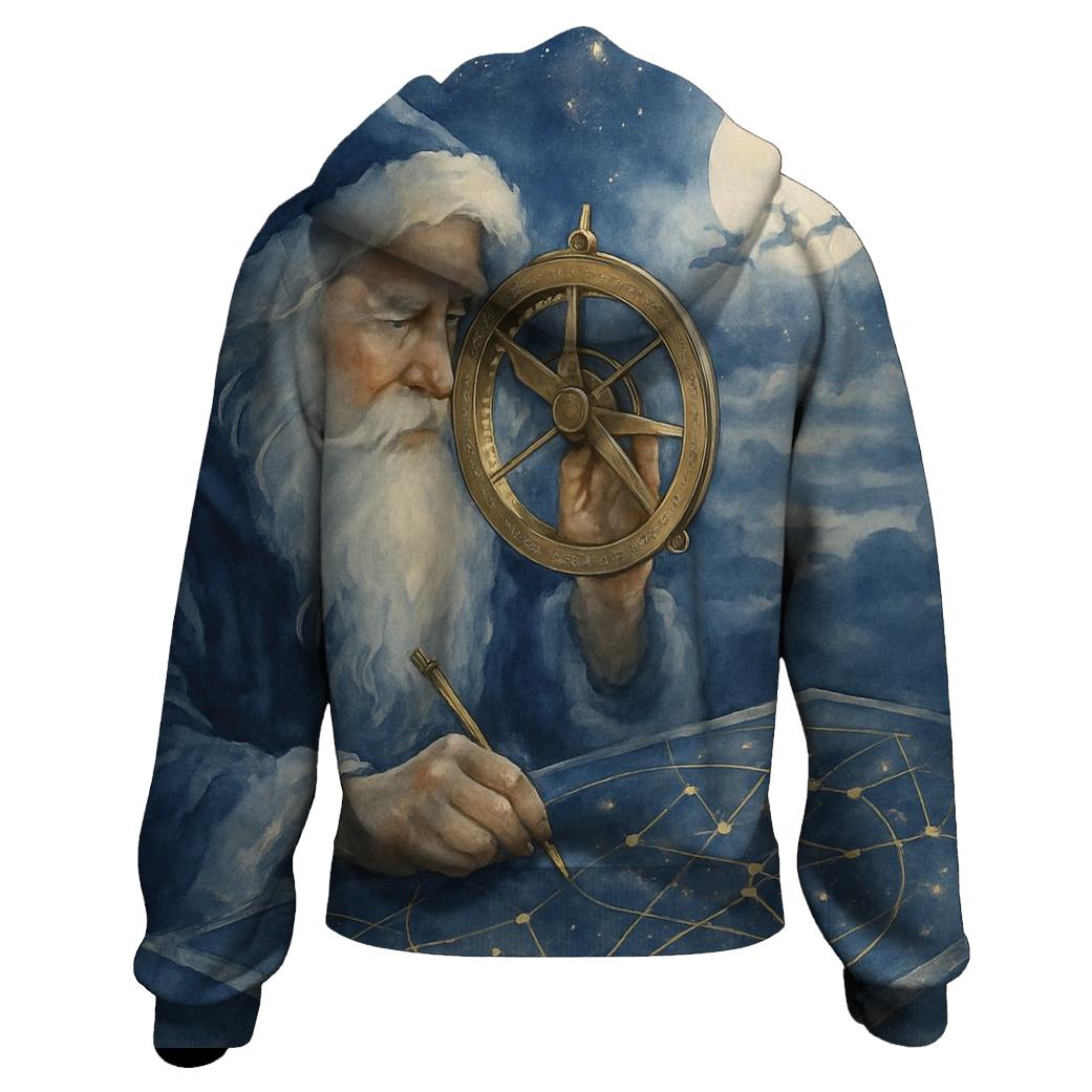 Midnight Sleigh Navigator Santa lightweight hoodies