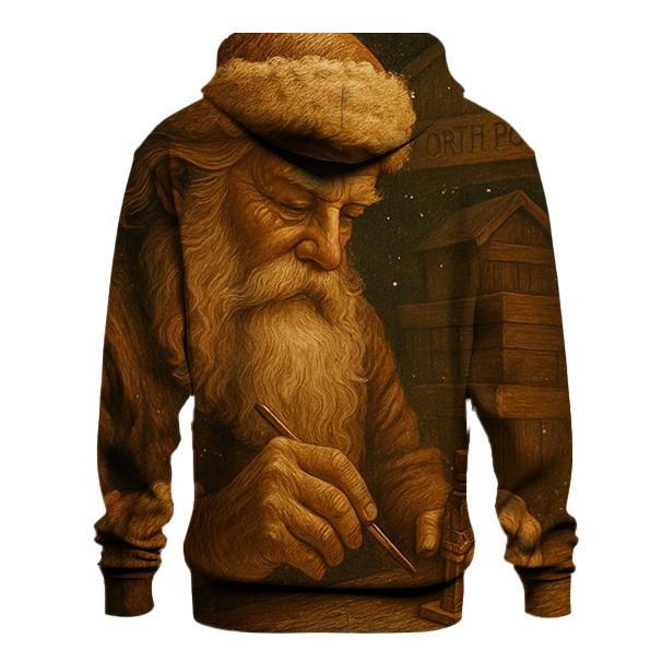 Heirloom Woodcarver Santa heavyweight hoodies
