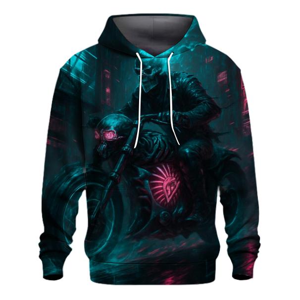 Spectral Rider Through Neon Ruins hoodie trends