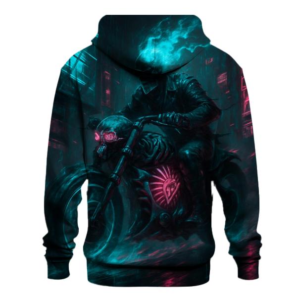 Spectral Rider Through Neon Ruins hoodie trends
