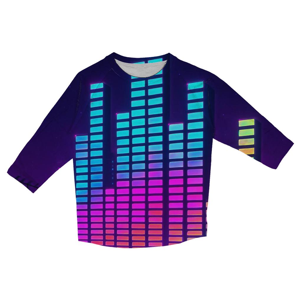 Neon Equalizer Skyline personalized 3/4 sleeve tees