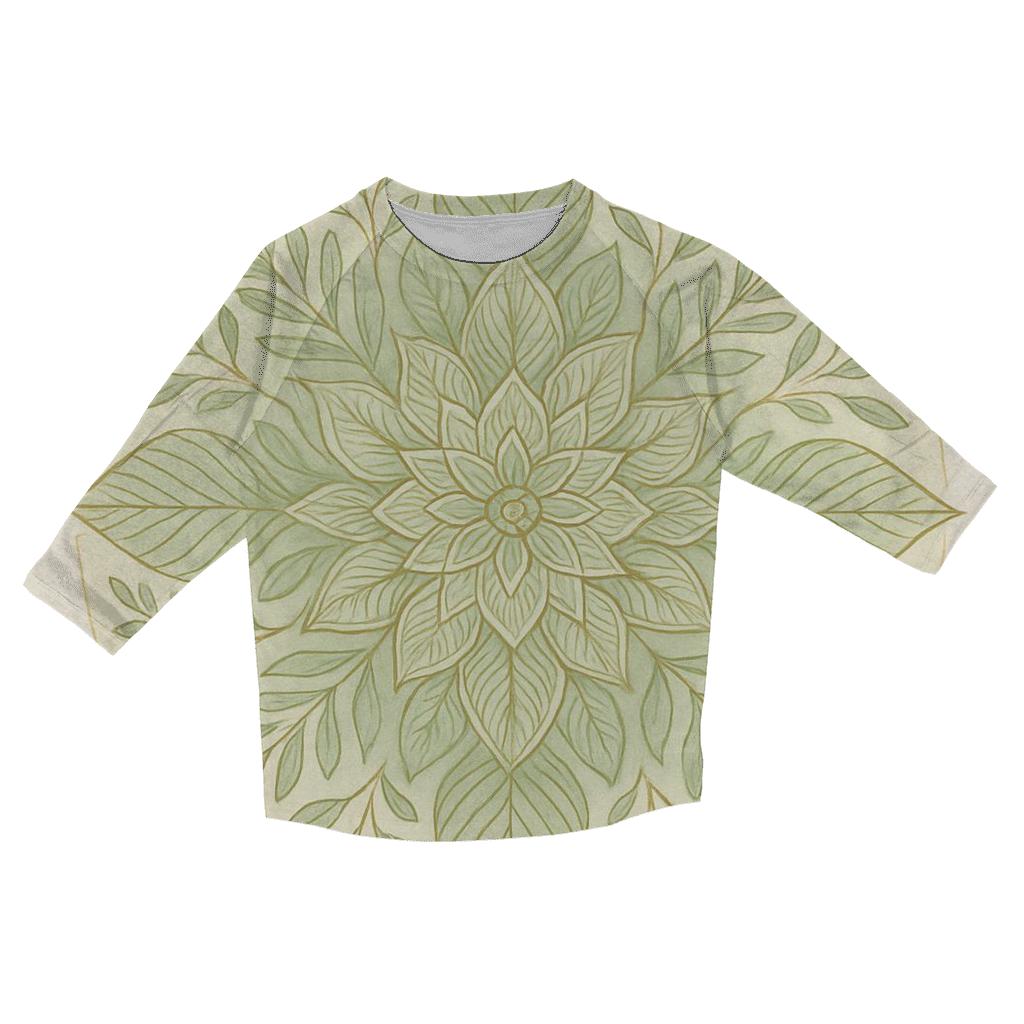 Botanical Line Mandala custom 3/4 sleeve shirts