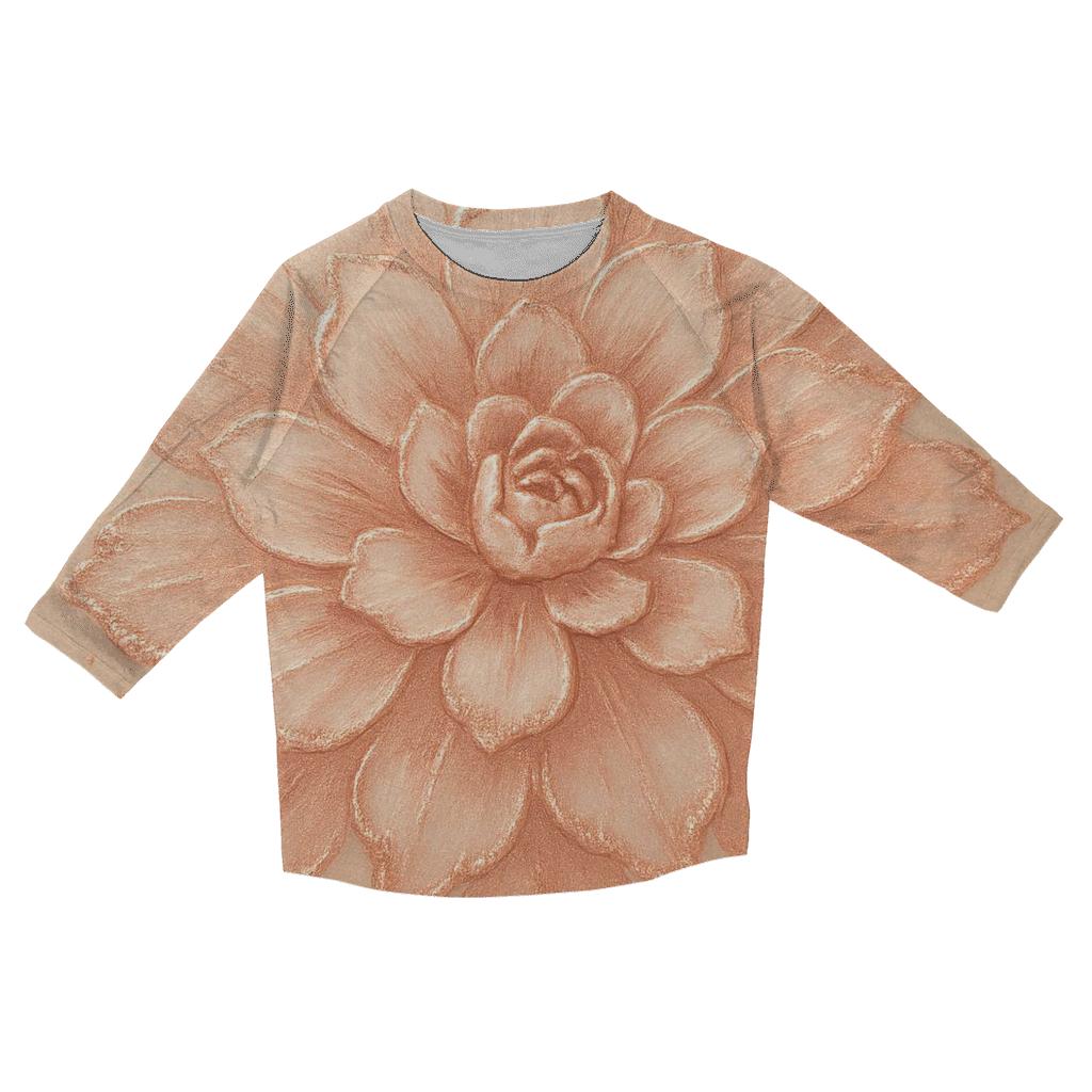 Rose Gold Bloom personalized 3/4 sleeve tees