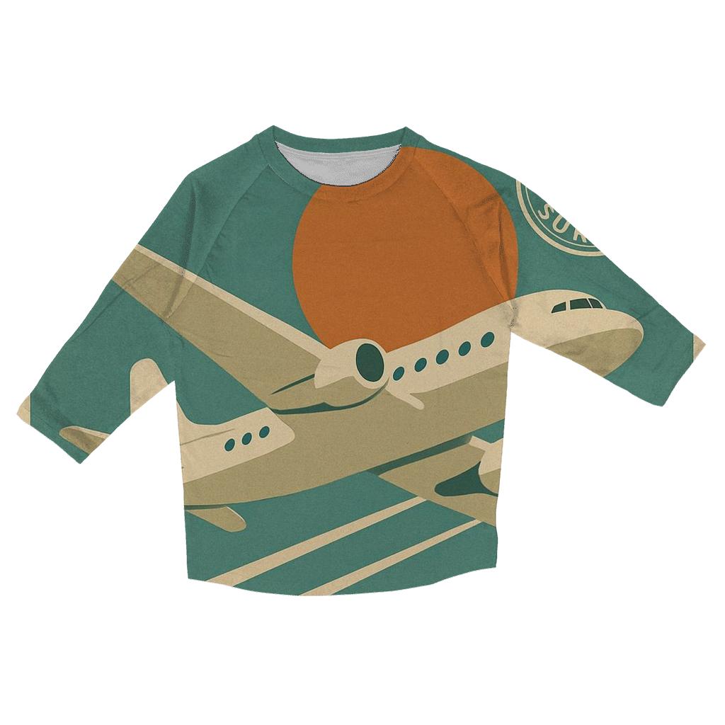 Vintage Airline Travel Poster cotton quarter sleeve shirts