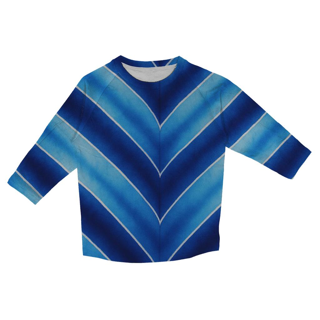Indigo Arashi Waves personalized 3/4 sleeve tees