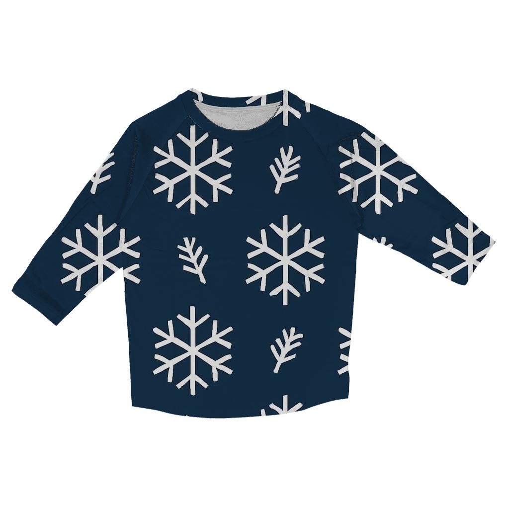 Snowflake Hexagon Field personalized 3/4 sleeve tees
