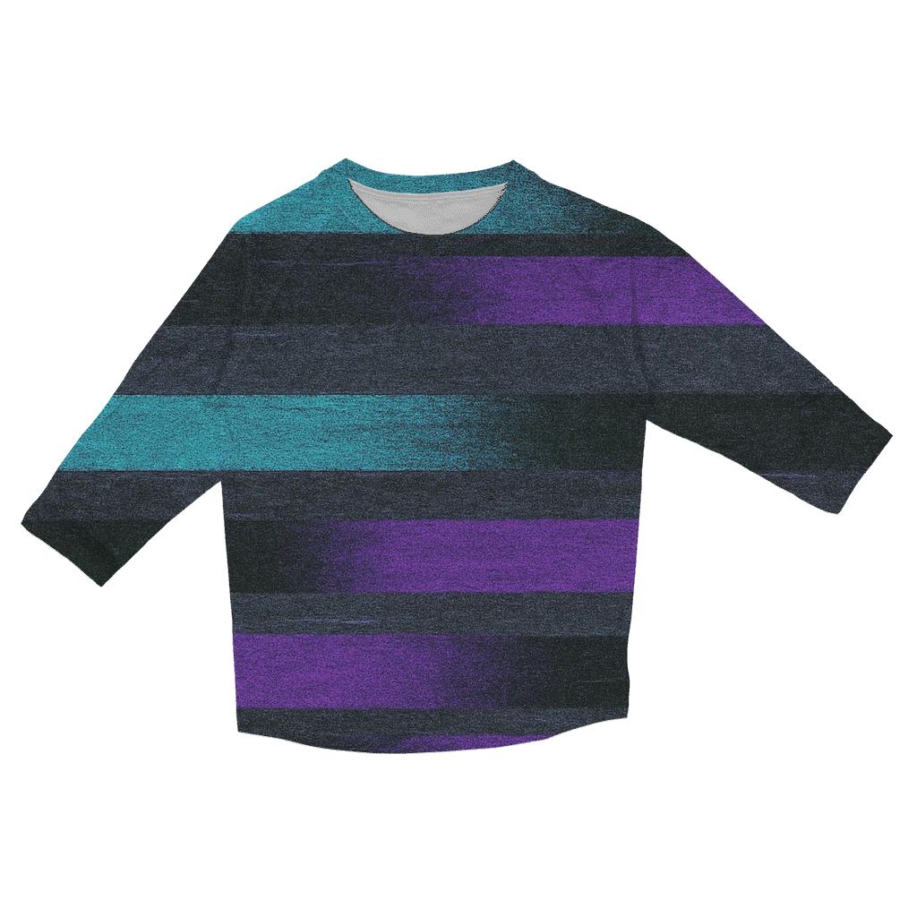 VHS Static Stripes casual three quarter sleeve shirts