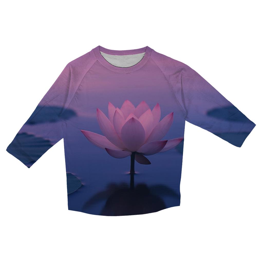Twilight Lotus On Reflective Pond casual three quarter sleeve shirts