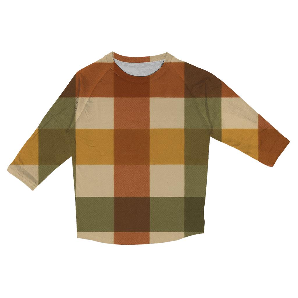 Sunset Sierra Plaid stylish quarter sleeve tops