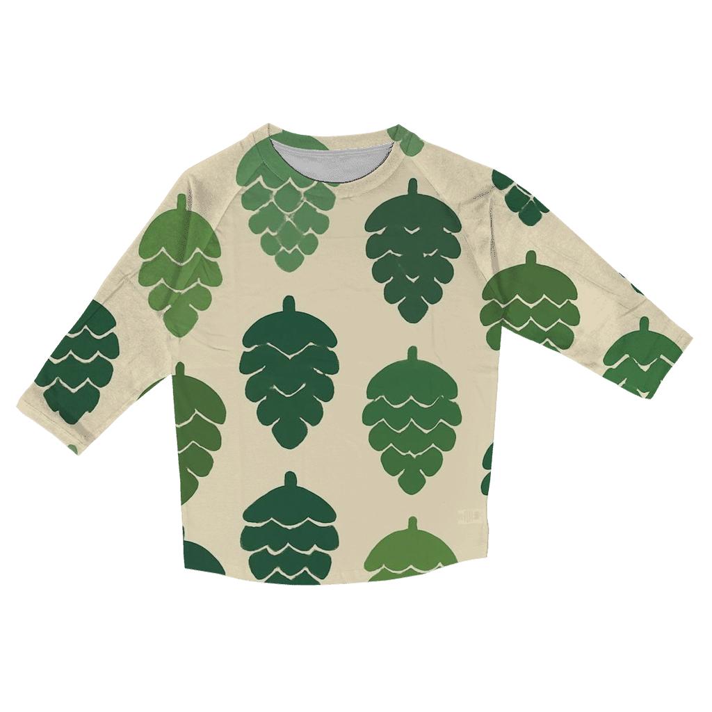 Pine Cone Cascade casual three quarter sleeve shirts
