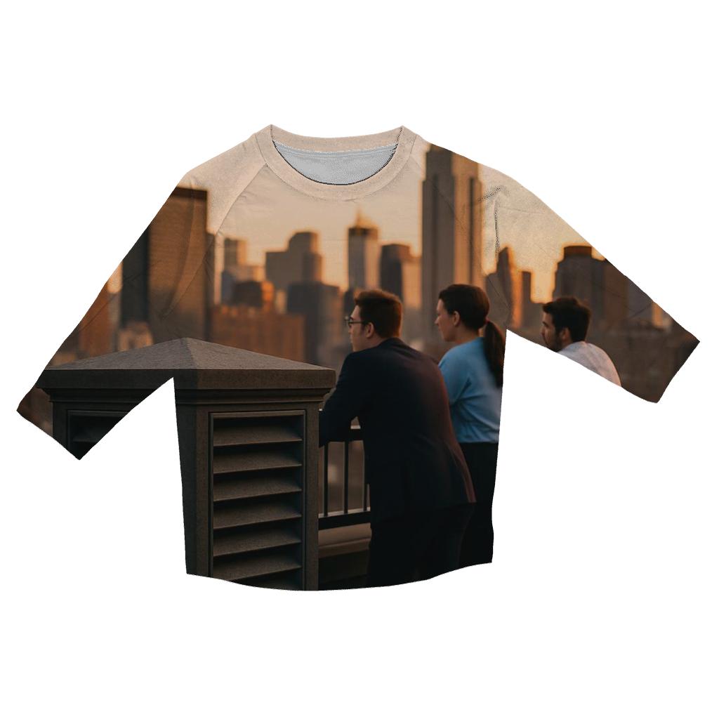 Subway Vent Rooftop Sunset Contrast designer 3/4 sleeve blouses