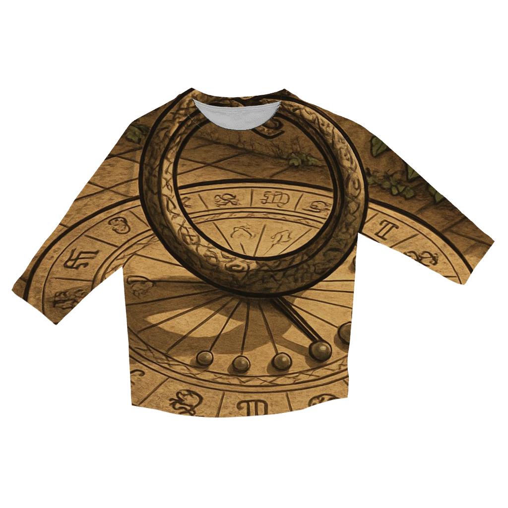 Timekeeper Serpent Sundial casual three quarter sleeve shirts
