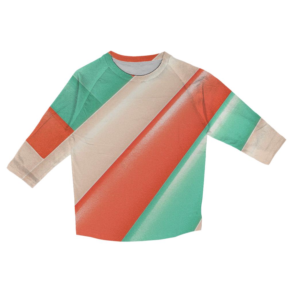 Candy Stripe Sweep printed three quarter sleeve shirts