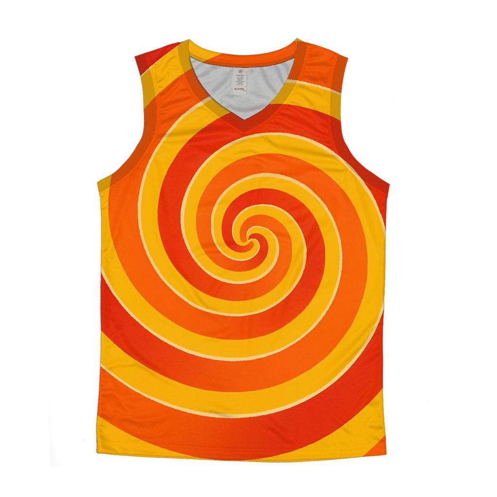 Sunburst Spiral graphic print tank tops